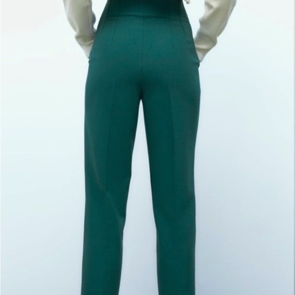 Zara Forest Green High Waisted Pants - Picture 2 of 6